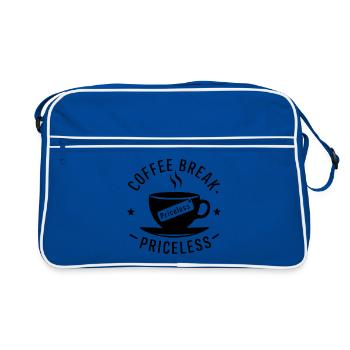 Kaffeepause - unbezahlbar - Retro Tasche - Blau/Weiß - Vorne