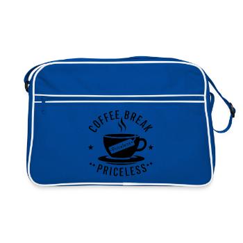 Kaffeepause unbezahlbar 0019 Ebene 20 - Retro Tasche - Blau/Weiß - Vorne