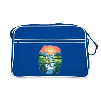 Profitez au maximum de chaque jour - Sac Retro - bleu/blanc - Devant