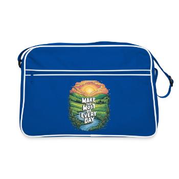 Profitez au maximum de chaque jour - Sac Retro - bleu/blanc - Devant