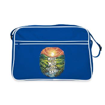 Profitez au maximum de chaque jour - Sac Retro - bleu/blanc - Devant