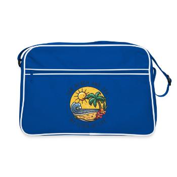 Sun, beach and sea - my elixir of life - Retro Bag - blue/white - Front