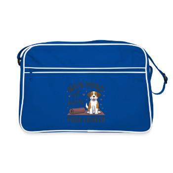 Mon chien est mon prof de yoga - Sac Retro - bleu/blanc - Devant