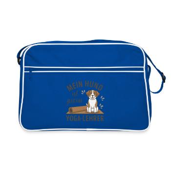 Mon chien est mon prof de yoga - Sac Retro - bleu/blanc - Devant