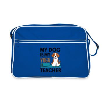 Mon chien est mon prof de yoga - Sac Retro - bleu/blanc - Devant