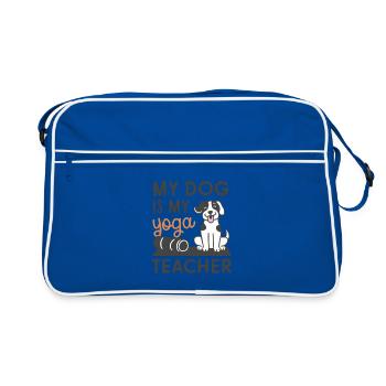 Mon chien est mon prof de yoga - Sac Retro - bleu/blanc - Devant
