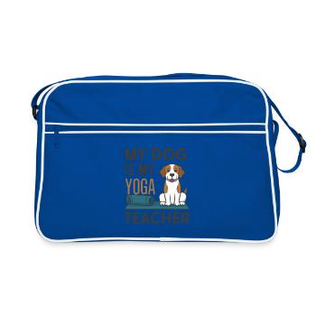 Mon chien est mon prof de yoga - Sac Retro - bleu/blanc - Devant