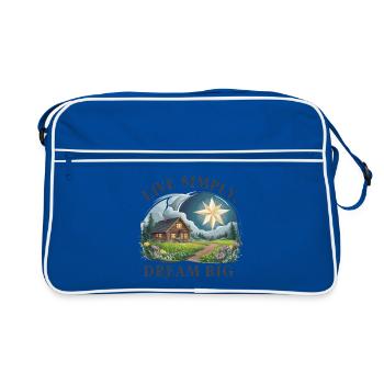 Live simply, dream big - Retro Bag - blue/white - Front