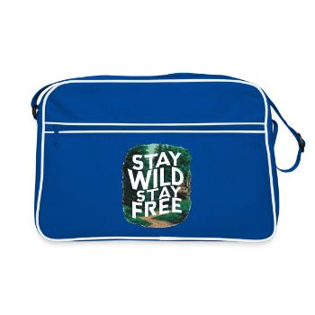 Stay wild, stay free - Retro Bag - blue/white - Front