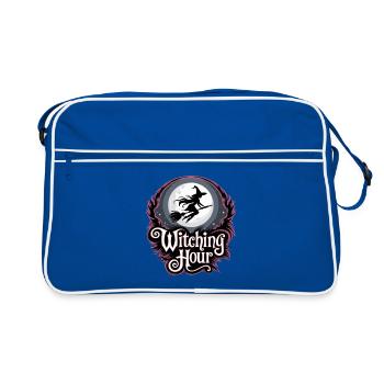 Witch at Full Moon – Witching Hour - Retro Bag - blue/white - Front
