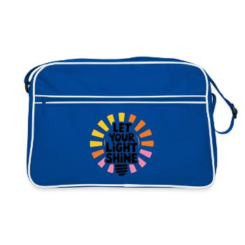 Let Your Light Shine – Glowing Light Bulb - Retro Bag - blue/white - Front