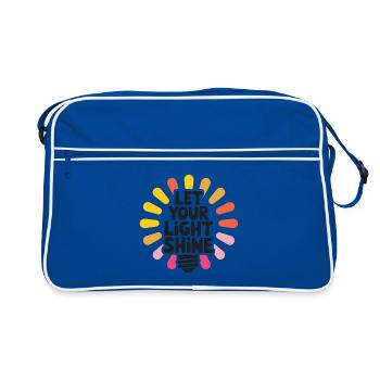 Let Your Light Shine – Glowing Light Bulb - Retro Bag - blue/white - Front