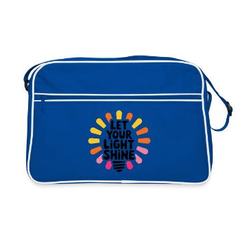 Let Your Light Shine – Glowing Light Bulb - Retro Bag - blue/white - Front