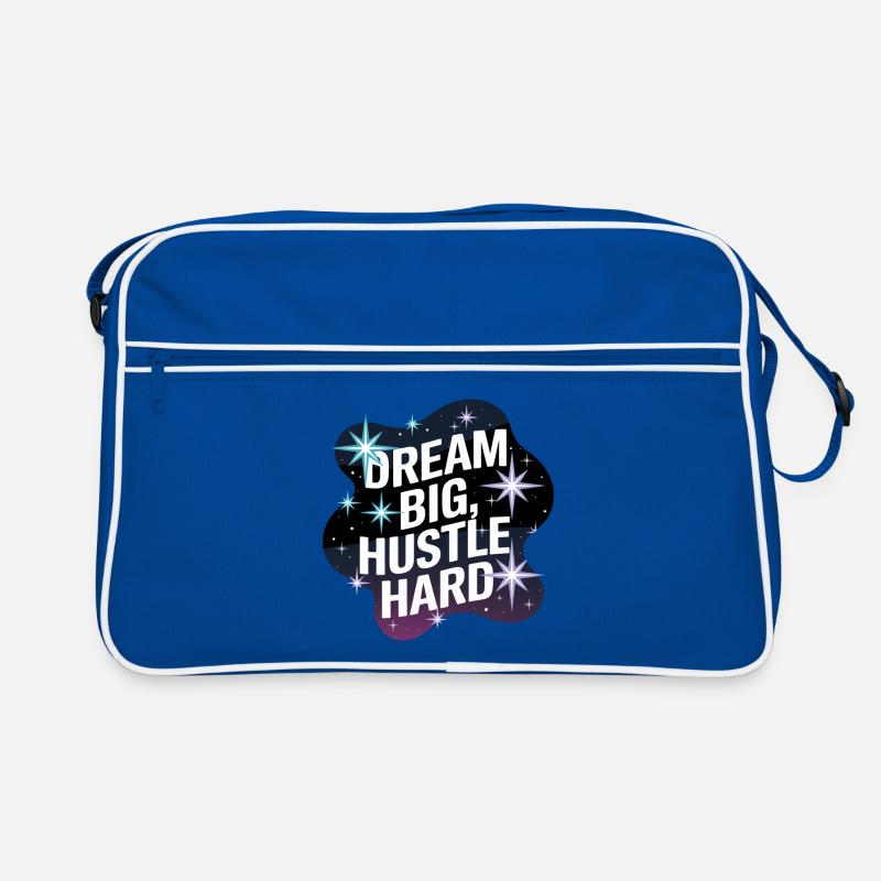 Dream Big, Hustle Hard – Nachthimmel Retro Tasche
