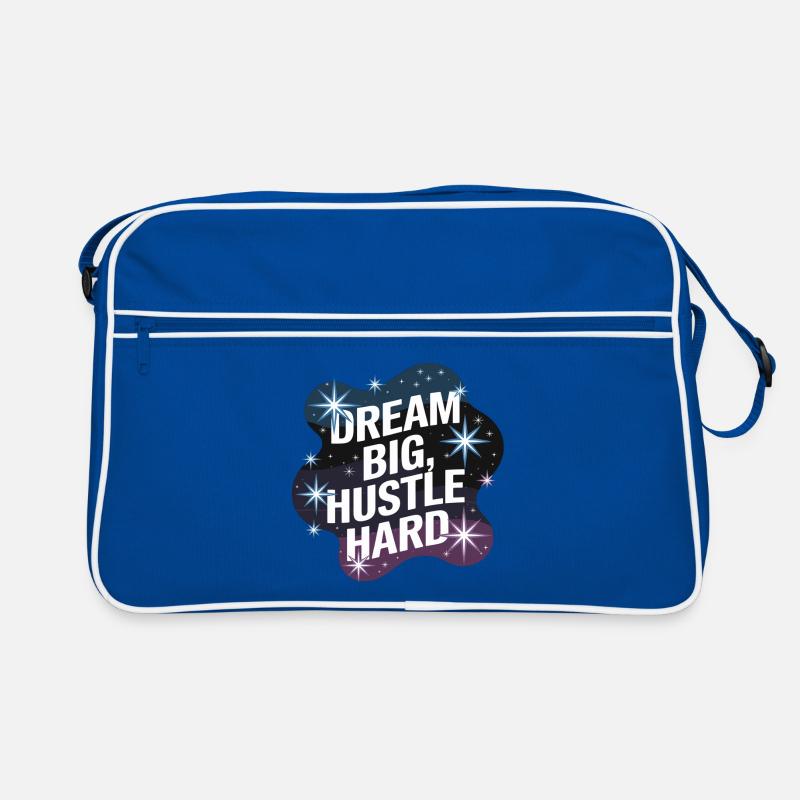 Dream Big, Hustle Hard – Nachthimmel Retro Tasche