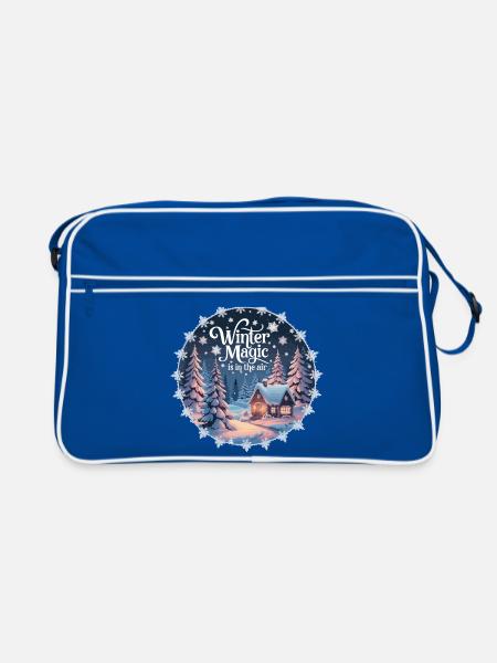 Winter Magic is in the Air – Winter Landscape - Retro Bag - blue/white - Front
