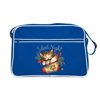 Douce nuit – Chaton en bas de Noël - Sac Retro - bleu/blanc - Devant