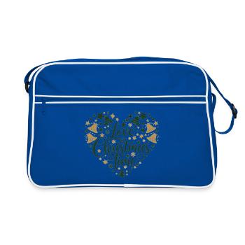 L’amour pour la période de Noël – au cœur des motifs - Sac Retro - bleu/blanc - Devant