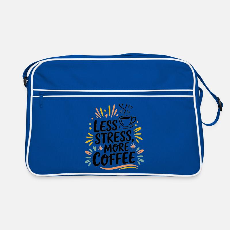Less Stress, More Coffee – Coffee Saying Retro Bag