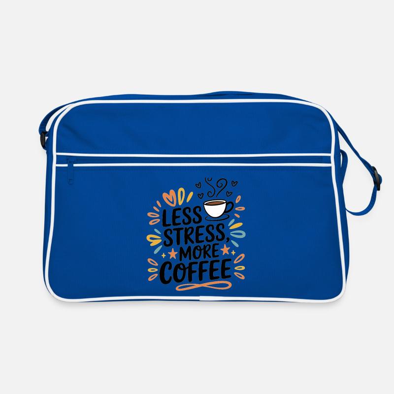 Less Stress, More Coffee – Coffee Saying Retro Bag