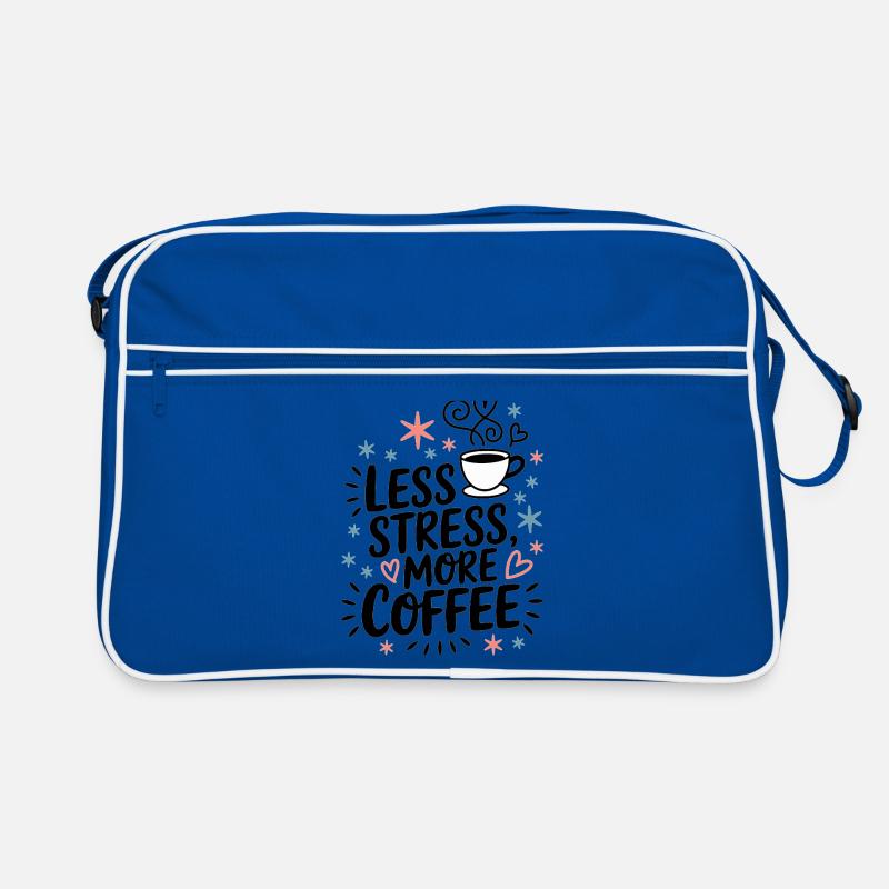 Less Stress, More Coffee – Coffee Saying Retro Bag