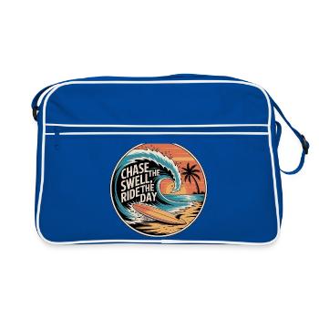 Chase the Swell, Ride the Day - Retro Bag - blue/white - Front