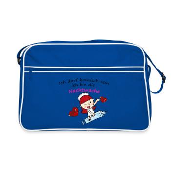 Soins aux personnes âgées/ infirmière Veille de nuit - Sac Retro - bleu/blanc - Devant