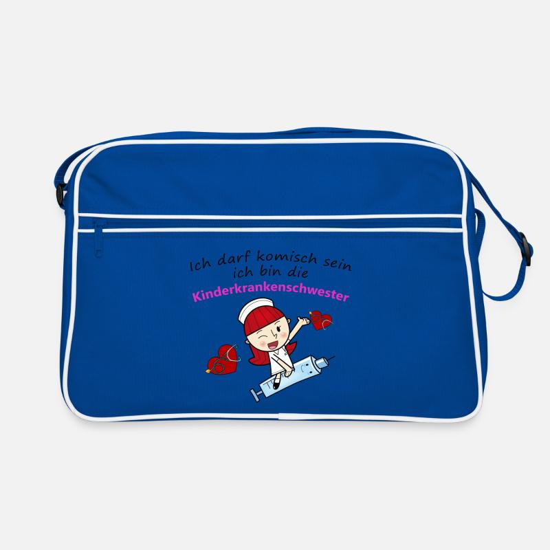 Kinderkrankenschwester - Retro Tasche - Blau/Weiß