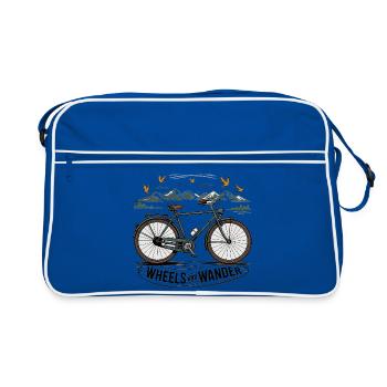 Wheels & Wander – Mountain Adventure - Retro Bag - blue/white - Front