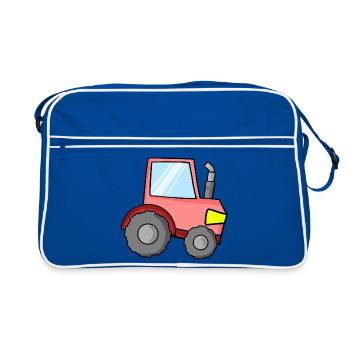 Traktor für Kinder - Retro Tasche - Blau/Weiß - Vorne