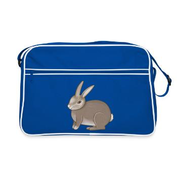 Rabbit brown - Retro Bag - blue/white - Front