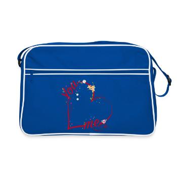 Toi et moi liés par le tendre lien de l’amour - Sac Retro - bleu/blanc - Devant