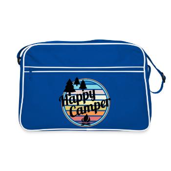 Happy Camper Retro Camping Design - Retro Bag - blue/white - Front