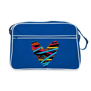 VALENTINSTAG. Junggesellinnenabschied. ICH LIEBE DICH. ICH LIEBE DICH. LIEBE - Retro Tasche - Blau/Weiß - Vorne