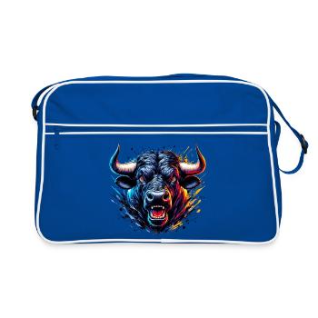 Stier - Retro Tasche - Blau/Weiß - Vorne