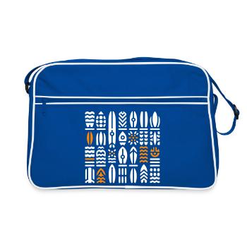 Abstract Surf and Wave Patterns - Retro Bag - blue/white - Front