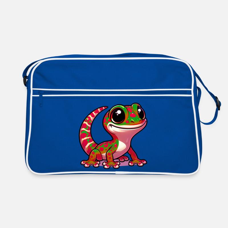 Gecko - Retro Tasche - Blau/Weiß