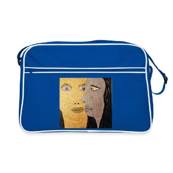 Silber und Gold 2019 - Retro Tasche - Blau/Weiß - Vorne