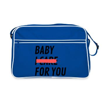 Baby, ich kümmere mich nicht um dich - Retro Tasche - Blau/Weiß - Vorne