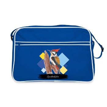 JvG Specht "Spechtakulär" - Retro Tasche - Blau/Weiß - Vorne