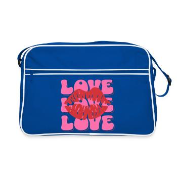 Lèvres d’amour rétro – Style Pop Art - Sac Retro - bleu/blanc - Devant