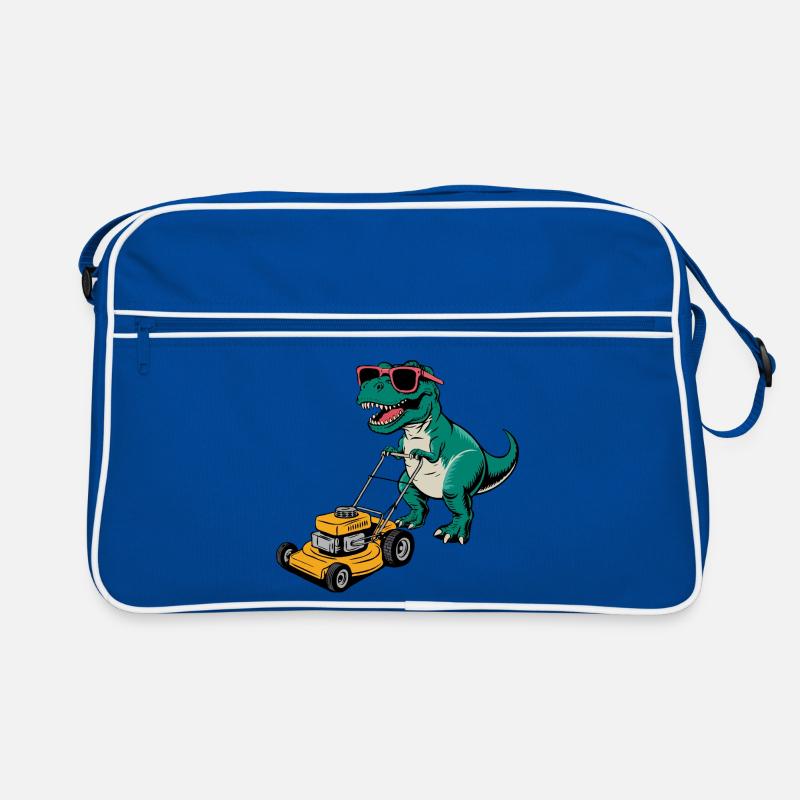 Dinosaurier mit Sonnenbrille Mähen Rasen Retro Tasche