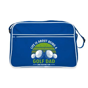 The Best Days Are Spent Golfing Retro Fun Lover - Retro Tasche - Blau/Weiß - Vorne