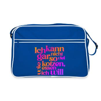 FUNNY VOMITING QUOTE REVERSED :) - Retro Bag - blue/white - Front