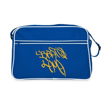 Bratislava Graffiti Tag - Retro Tasche - Blau/Weiß - Vorne