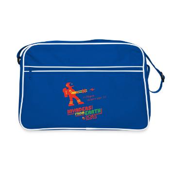 Envahisseurs de la Terre 2081 GUERRIER ROUGE - Sac Retro - bleu/blanc - Devant