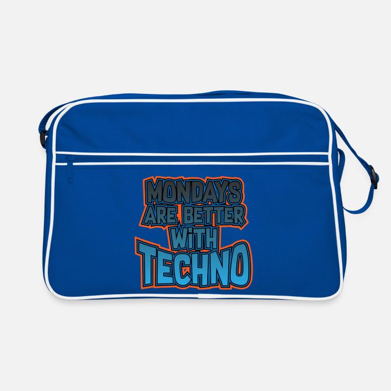 Montags ist besser mit Techno Retro Tasche