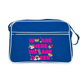 Déclaration rose de la fierté queer - Sac Retro - bleu/blanc - Devant