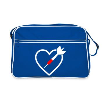 Fléchettes en forme de cœur – Conception de Maîtres de Précision - Sac Retro - bleu/blanc - Devant