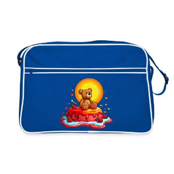 Teddy sur le dessin animé Sunny Cake - Sac Retro - bleu/blanc - Devant